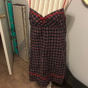 Aerie navy/red plaid chemise size large
